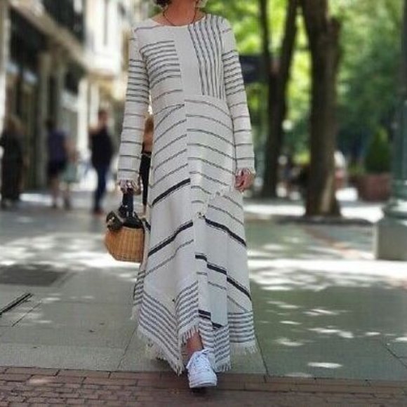 zara studio striped dress